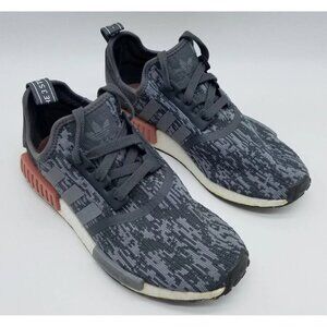 Adidas NMD R1 Women's Size 7 Running Shoes Heather Grey Raw Pink White